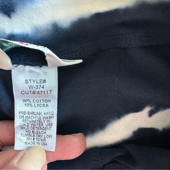 Hard Tail Rare Capris Cropped Leggings Tie Die Stripes Stretchy Size M - Picture 3 of 10